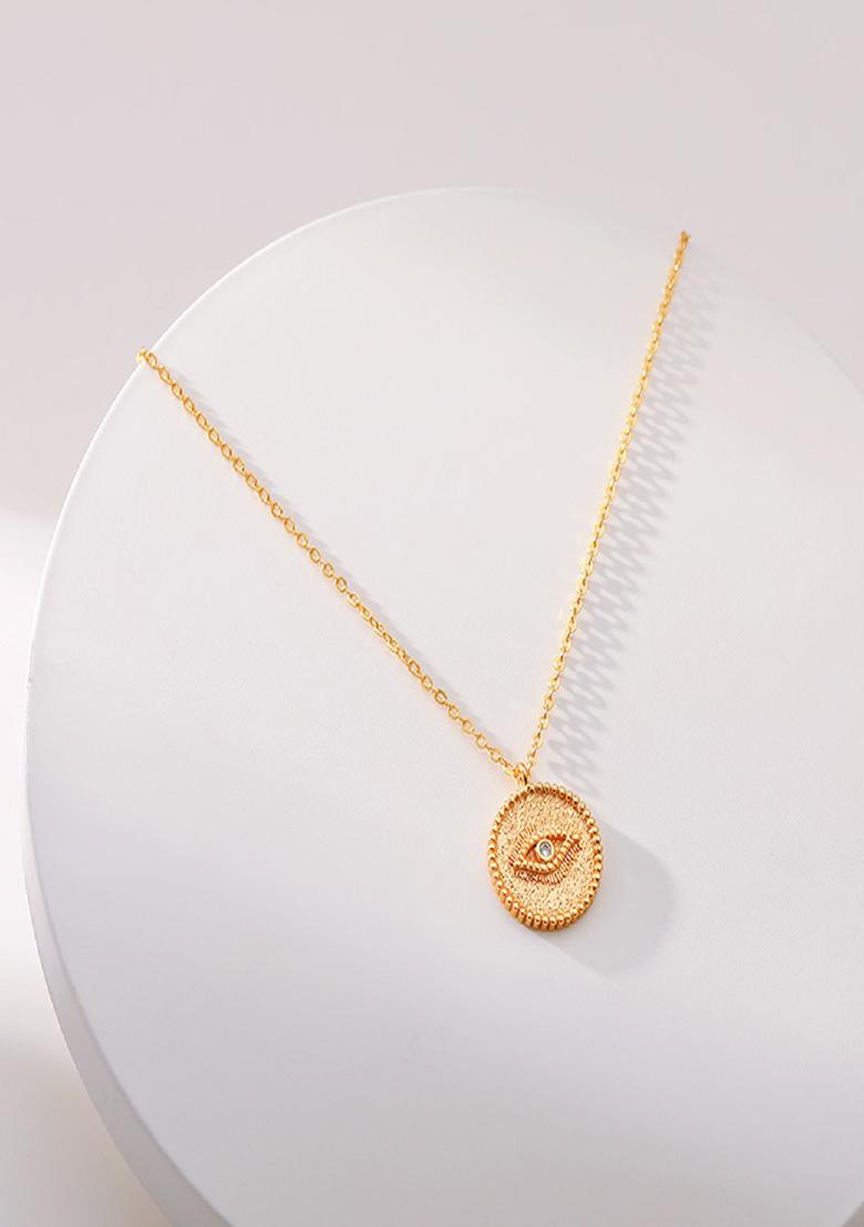 18K Gold Plated Waterproof Antitarnish Evil Eye Pendant Necklace