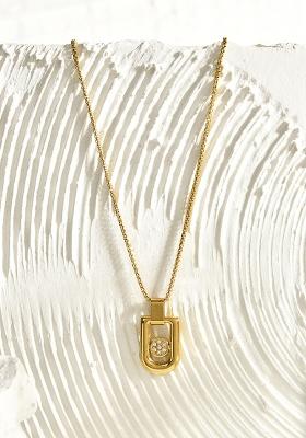 18K Gold Plated Waterproof Titanium Steel Anti Tarnish Pendant Necklace