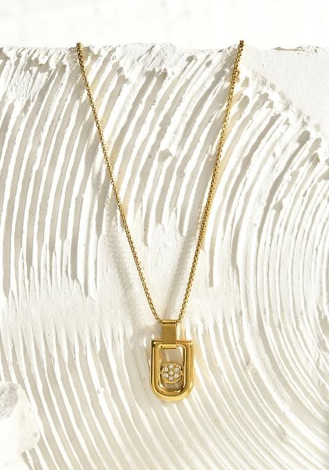 18K Gold Plated Waterproof Titanium Steel Anti Tarnish Pendant Necklace