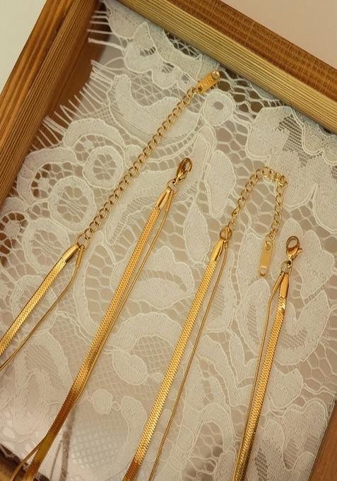 18K Gold Plated Anti Tarnish Initial Letter A Zircon Pendant Layered Necklace