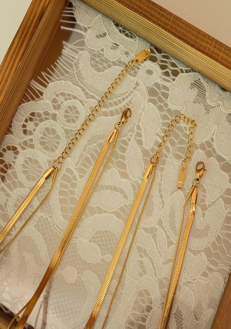 18K Gold Plated Anti Tarnish Initial Letter D Zircon Pendant Layered Necklace