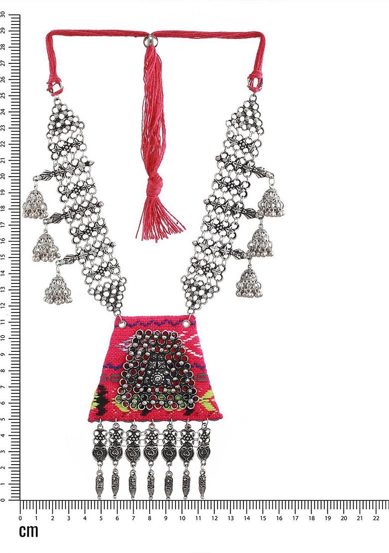 German Silver Silver Plated Oxidised Necklace