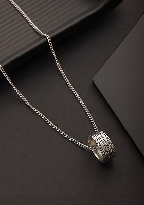 Men Silver Plated Pendant With Chain