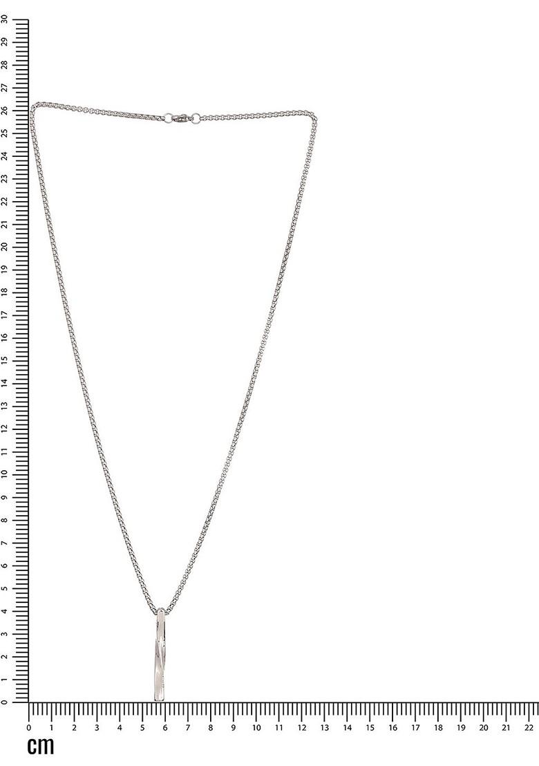 Men Silver Plated Minimal Necklace