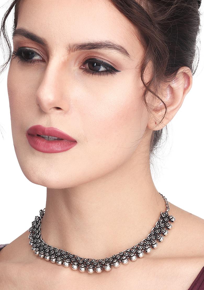 Silver Oxydised Finish Choker 