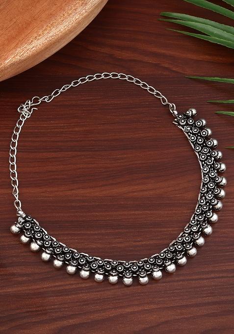 Silver Oxydised Finish Choker 