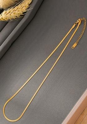 18K Gold Plated Waterproof Anti Tarnish 2Mm Snake Chain Thin Necklace