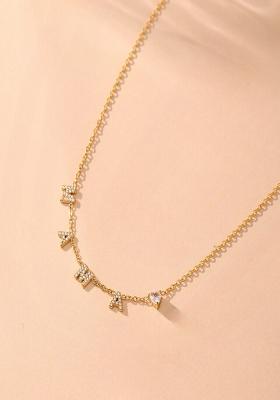 18K Gold Plated Anti Tarnish Mama Letters And Heart With Zircon Necklace