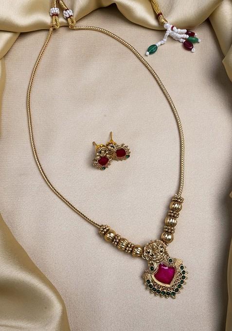 Gold Plated Necklace And Earrings