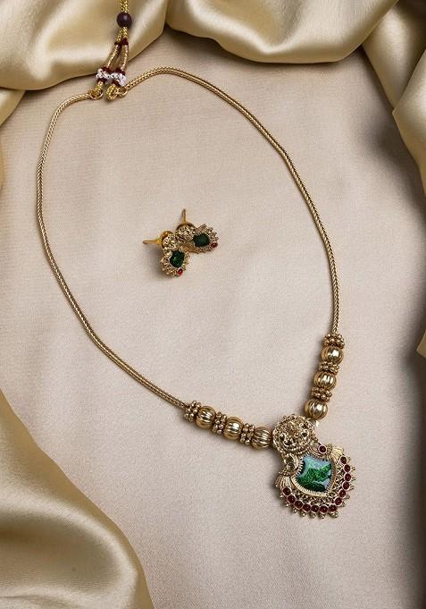 Gold Plated Necklace And Earrings