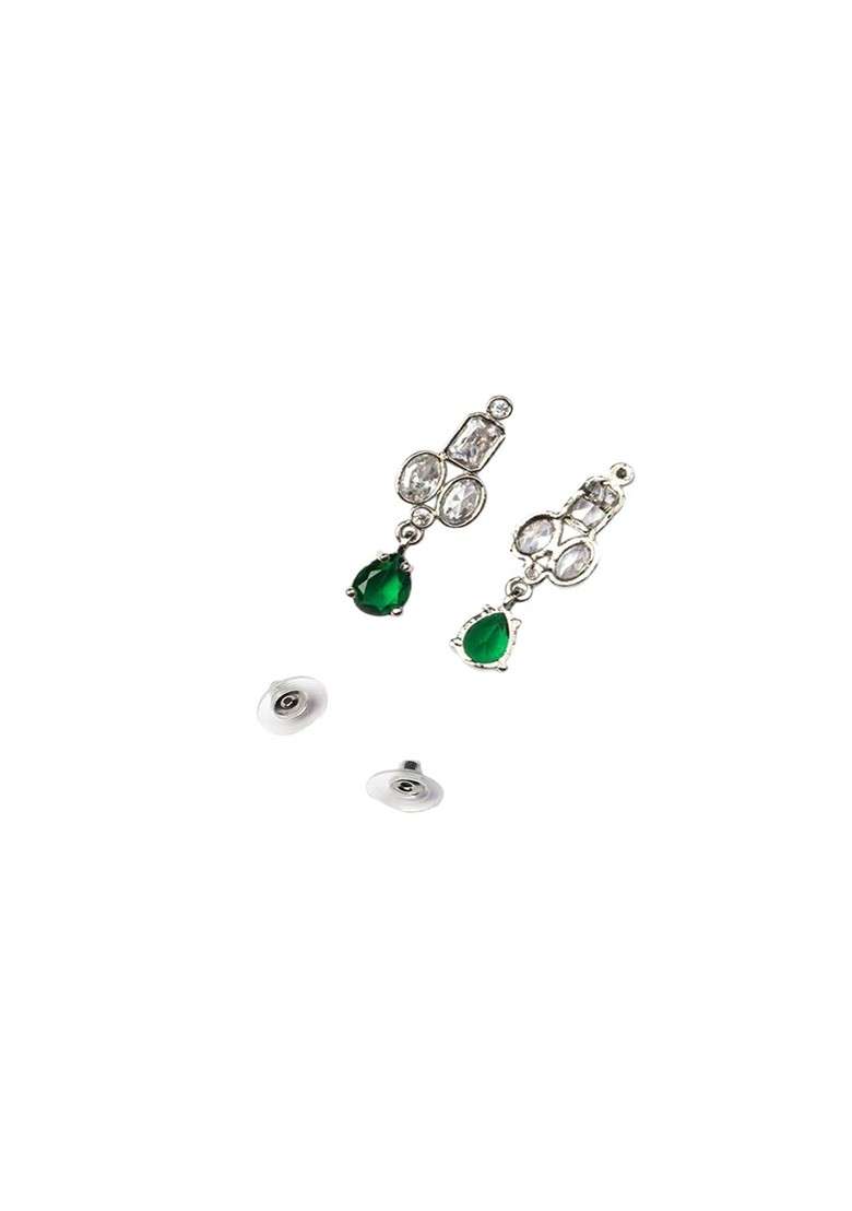 Silver Plated Cubic Zirconia Studded Jewellery Set - Indya