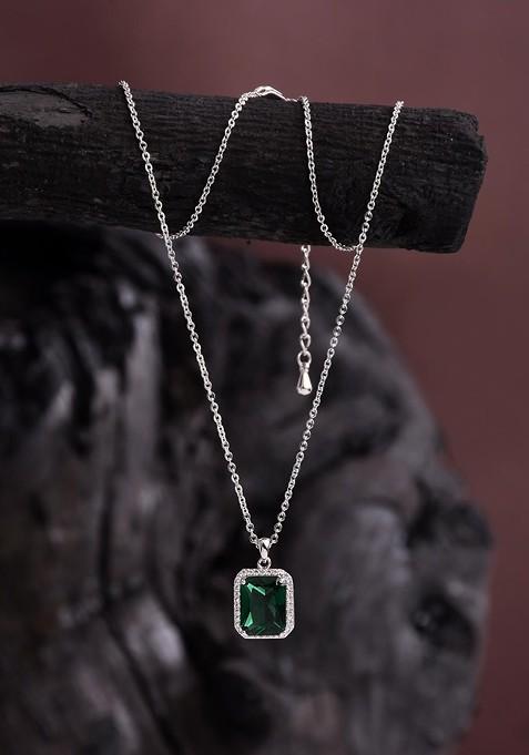 Silver Plated Square Pendants With Chains