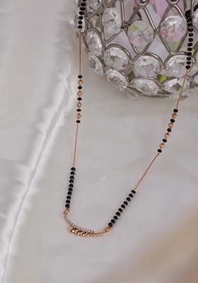 Gold Plated Artificial Stones And Beads Mangalsutra