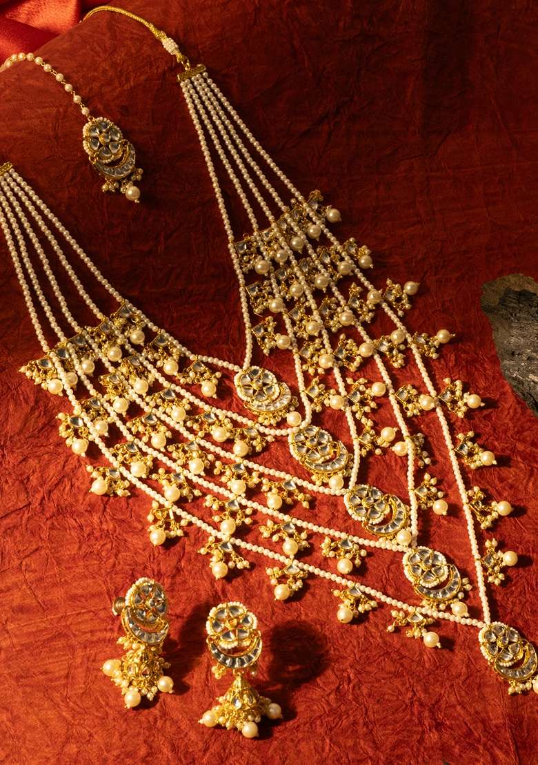 Gold Plated Beaded Layered Necklace - Indya