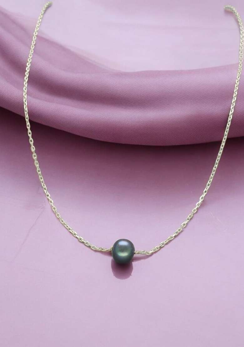 Black Gold Plated 925 Silver Necklace - Indya