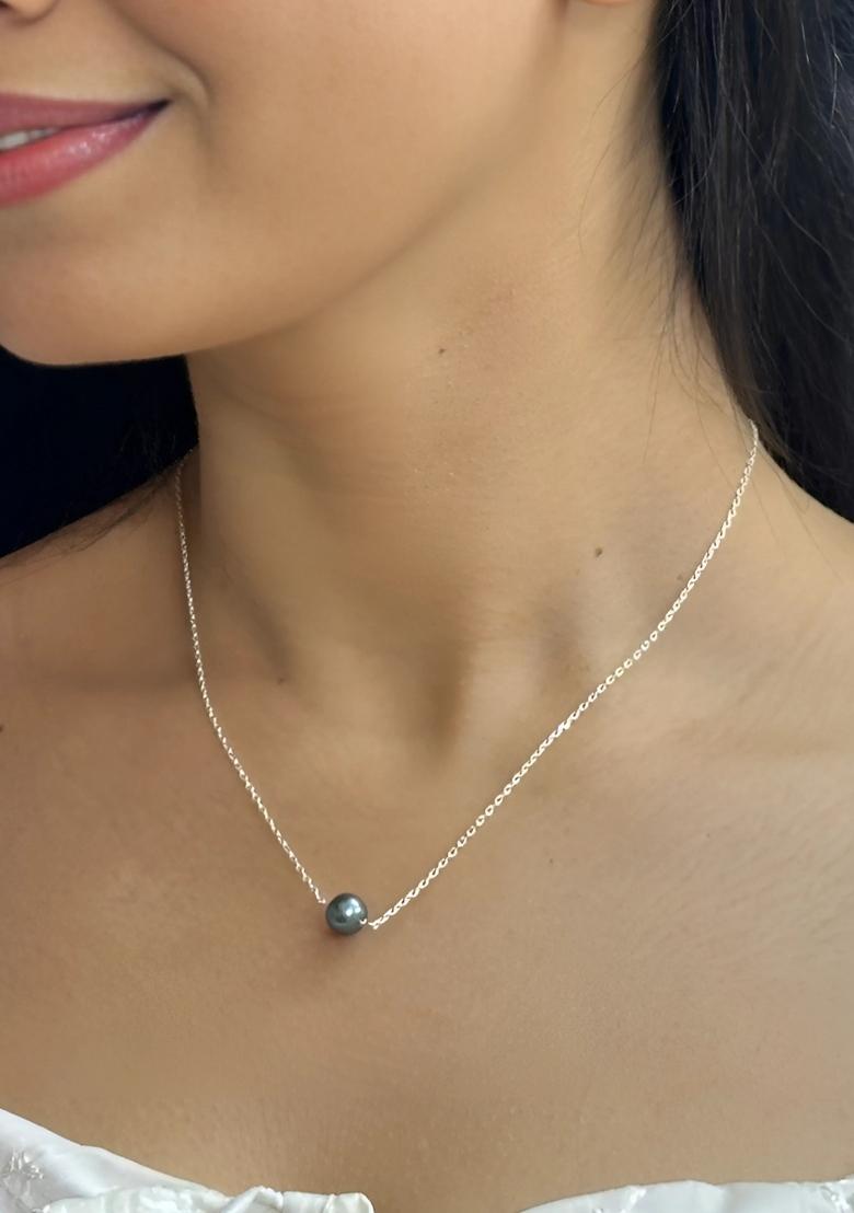 Black Gold Plated 925 Silver Necklace - Indya