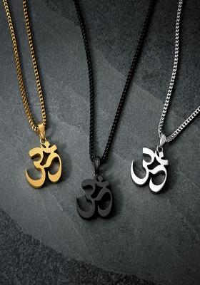 18K Silver Plated Waterproof Anti Tarnish Om Pendant Necklace