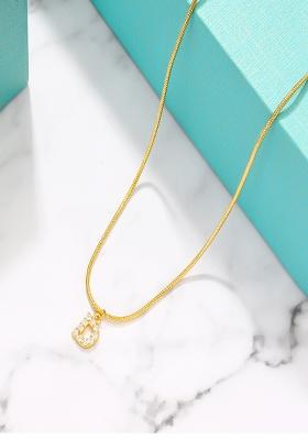 18K Gold Plated Anti Tarnish Zircon Initial Letter D Pendant Necklace