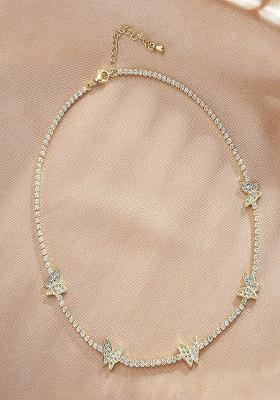 18K Gold Plated Anti Tarnish Zircon Butterfly Necklace