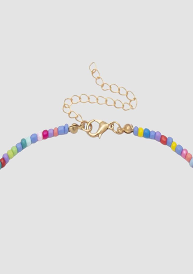 Multicoloured Boho Choker Necklace - Indya