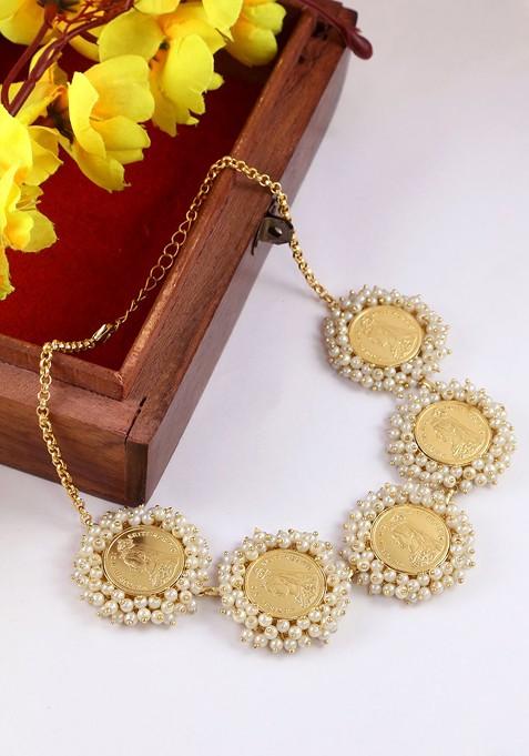 Gold Plated Pearls Beaded Necklace