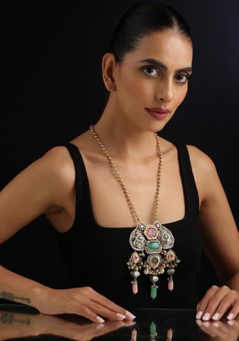 Multicolor Zirconia Silver Necklace