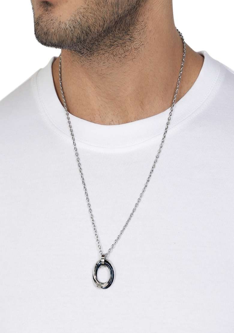 Blue Preminum Stainless Steel Pendant For Men - Indya
