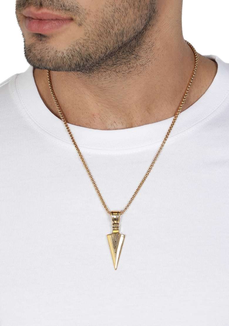 Gold Preminum Alloy Pendant For Men - Indya