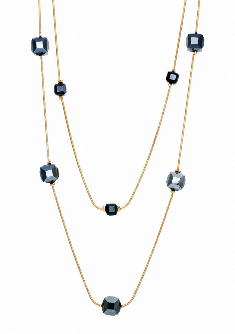 Black Preminum Alloy Necklace For Women - Indya