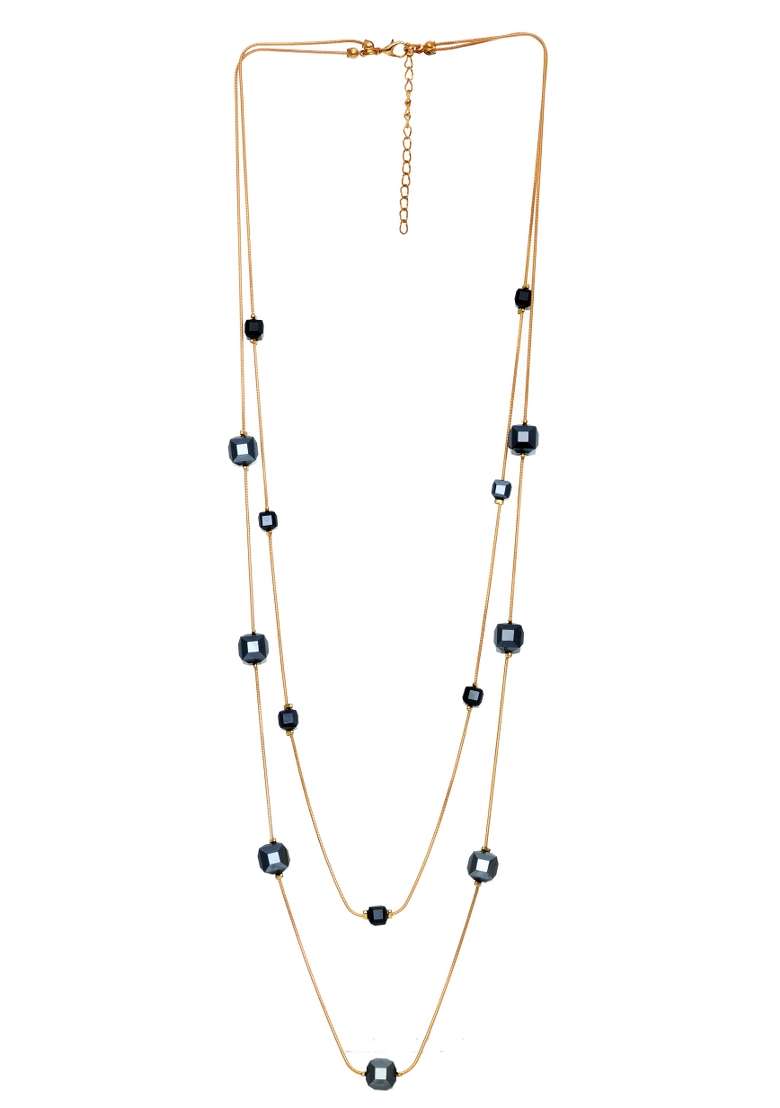Black Preminum Alloy Necklace For Women - Indya
