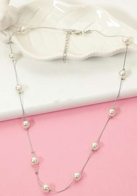 White Preminum Alloy Necklace For Women