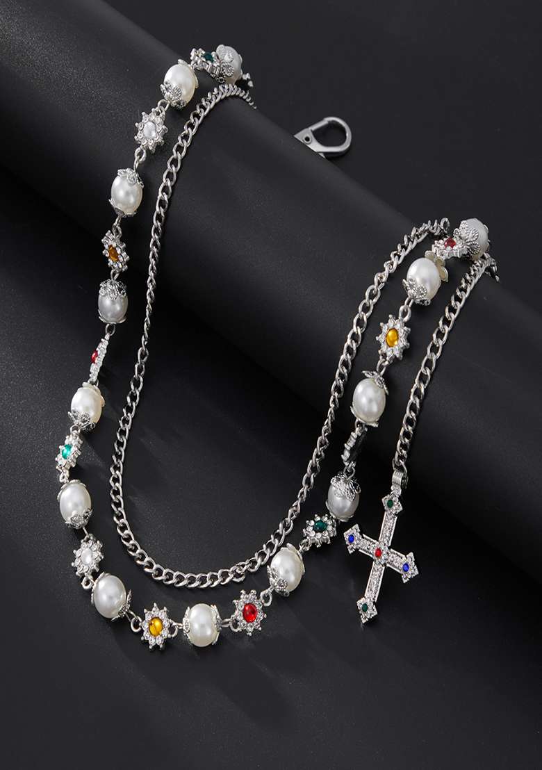 Silver Lobster Clasp Alloy Pant Chain For Women - Indya