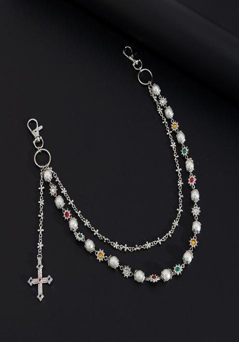 Silver Lobster Clasp Alloy Pant Chain For Women