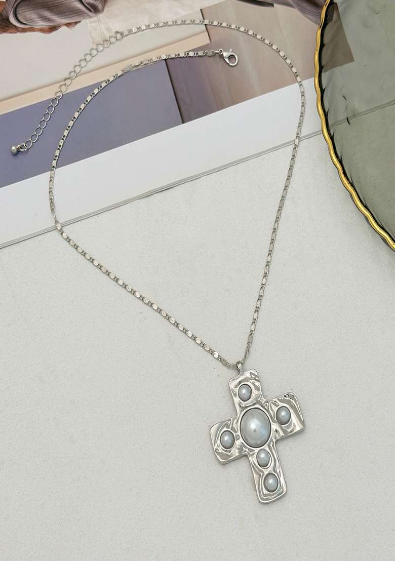 Silver Lobster Clasp Alloy Pendant For Women - Indya