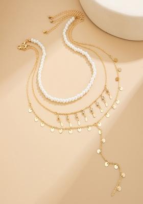Gold Lobster Clasp Alloy Necklace For Women