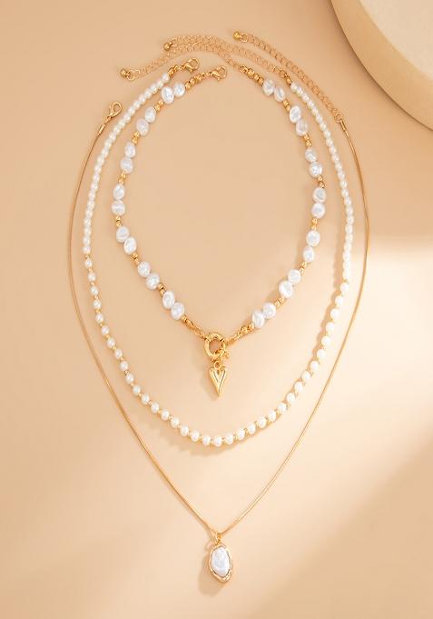 Gold Lobster Clasp Alloy Necklace For Women