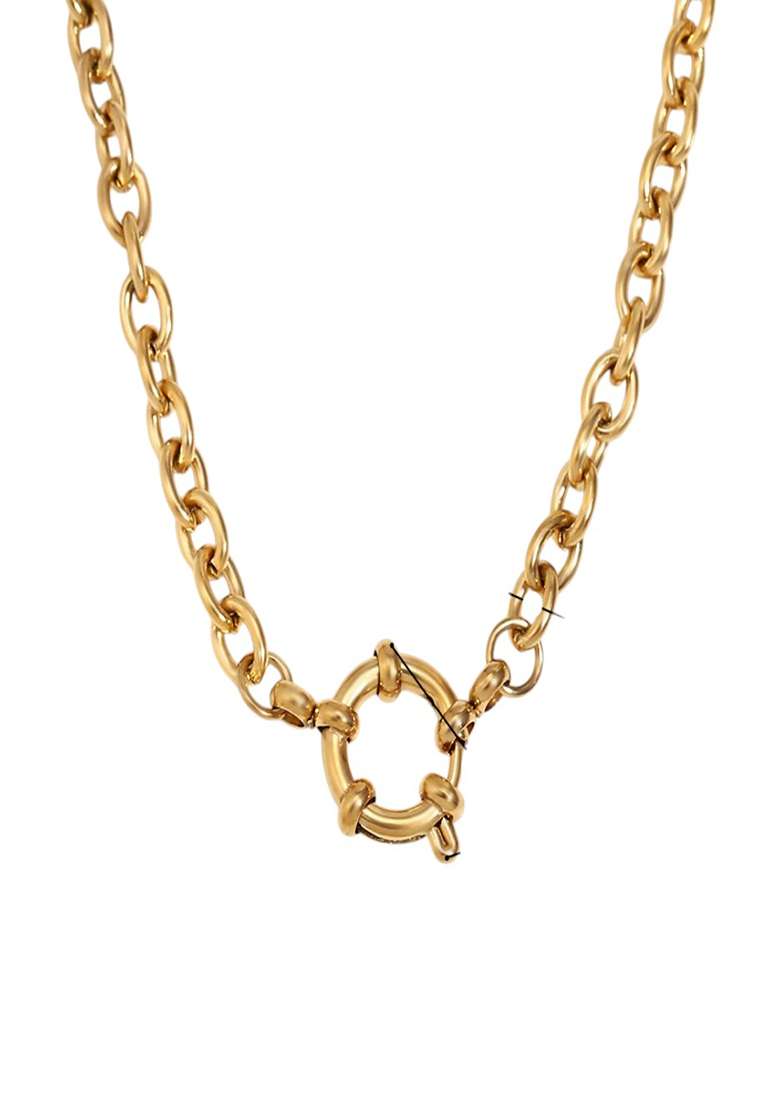 Gold Spring Ring 309 Stainless Steel Necklace For Women - Indya