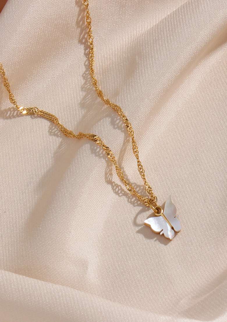 White Lobster Clasp Stainless Steel Pendant For Women - Indya