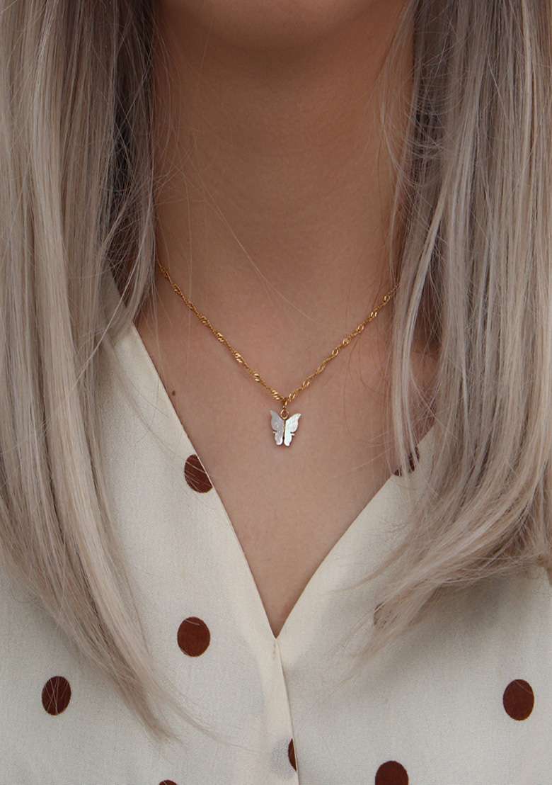 White Lobster Clasp Stainless Steel Pendant For Women - Indya