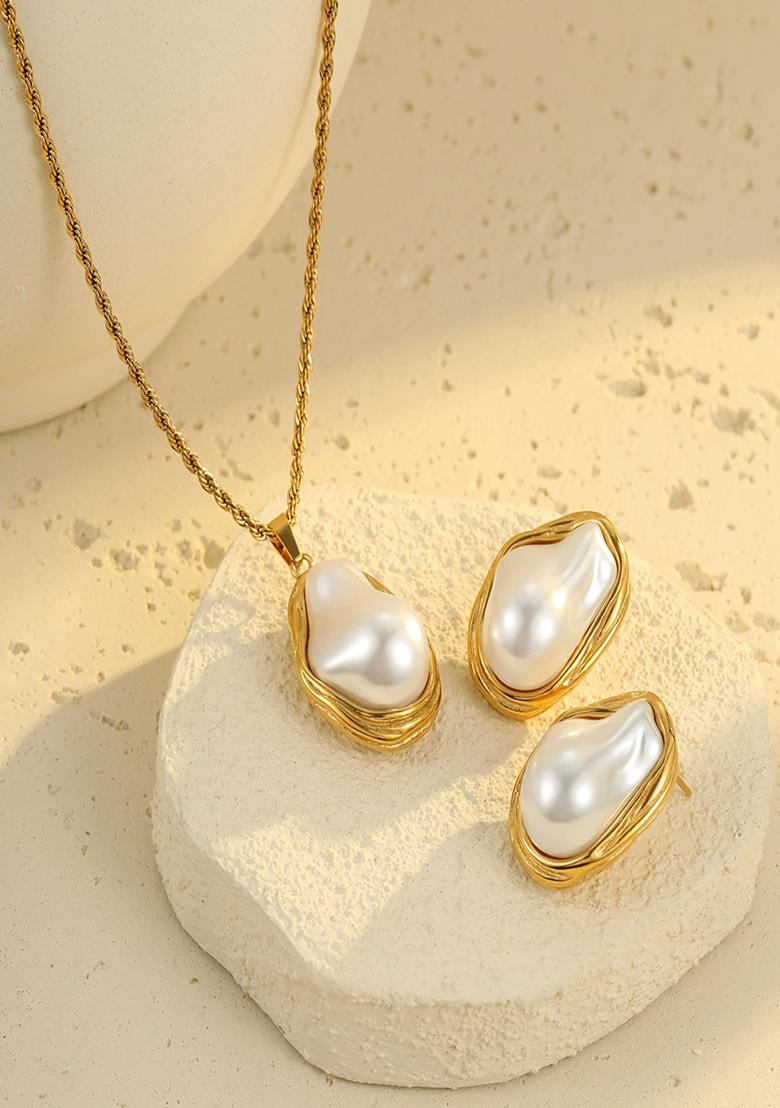 White Lobster Clasp Stainless Steel Pendant For Women - Indya