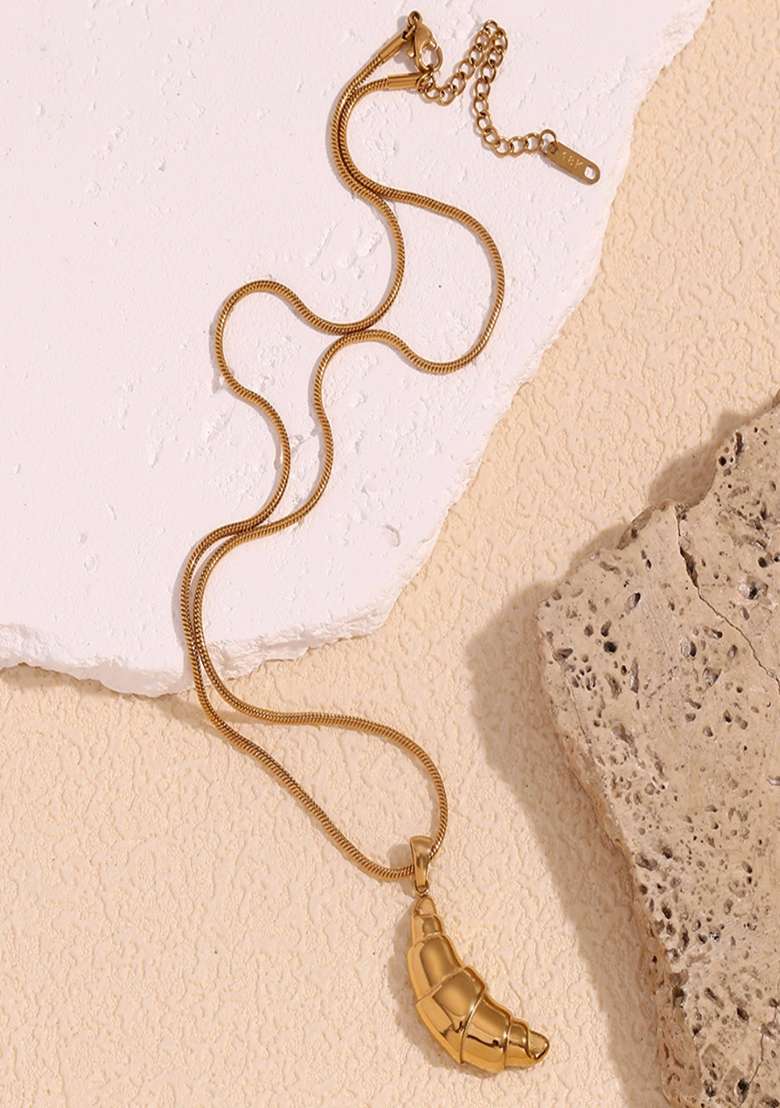 Gold Lobster Clasp Stainless Steel Pendant For Women - Indya