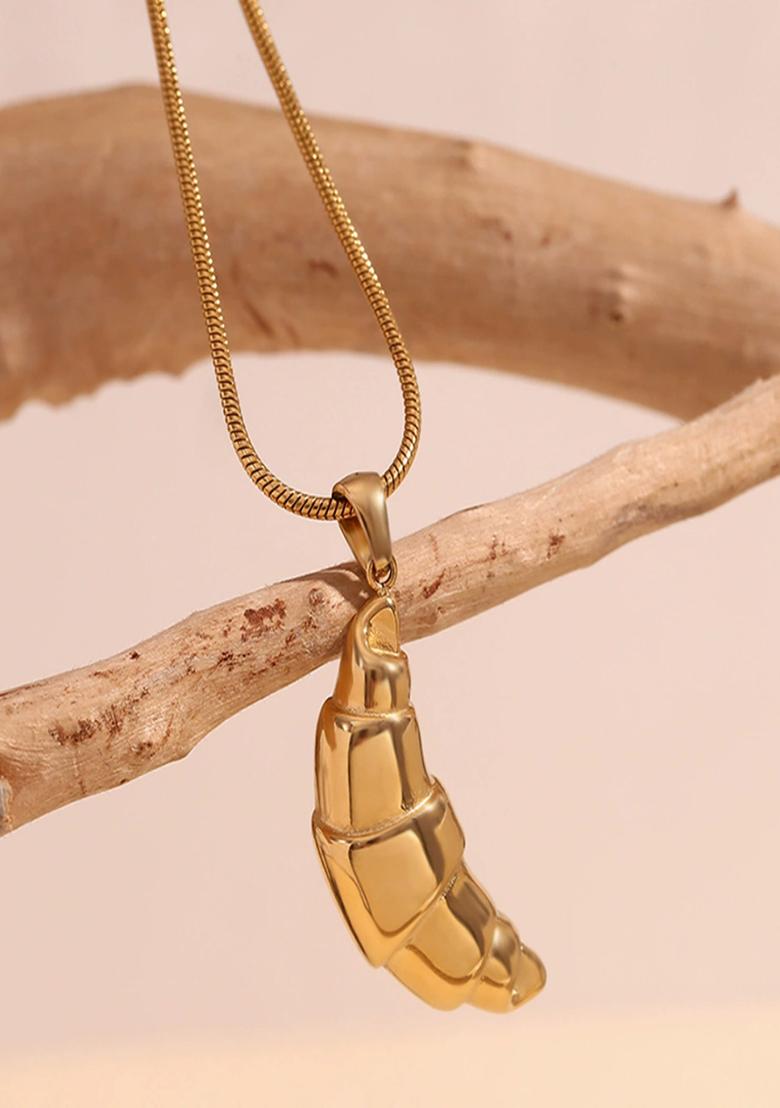 Gold Lobster Clasp Stainless Steel Pendant For Women - Indya