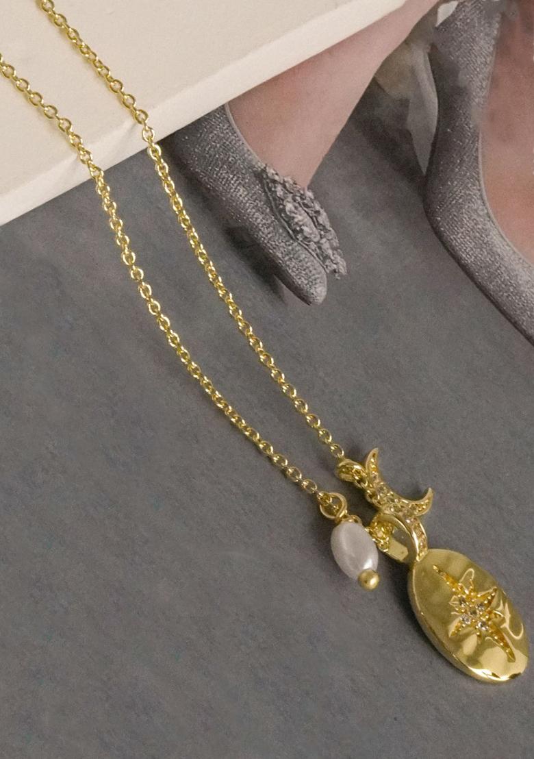 Gold Lobster Clasp Copper Pendant For Women - Indya