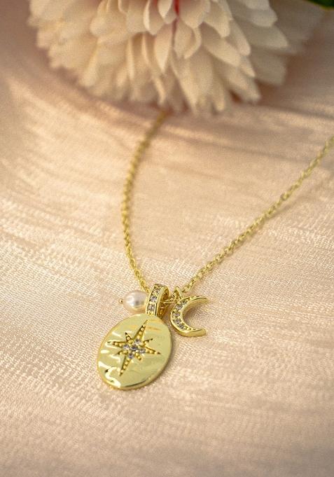 Gold Lobster Clasp Copper Pendant For Women