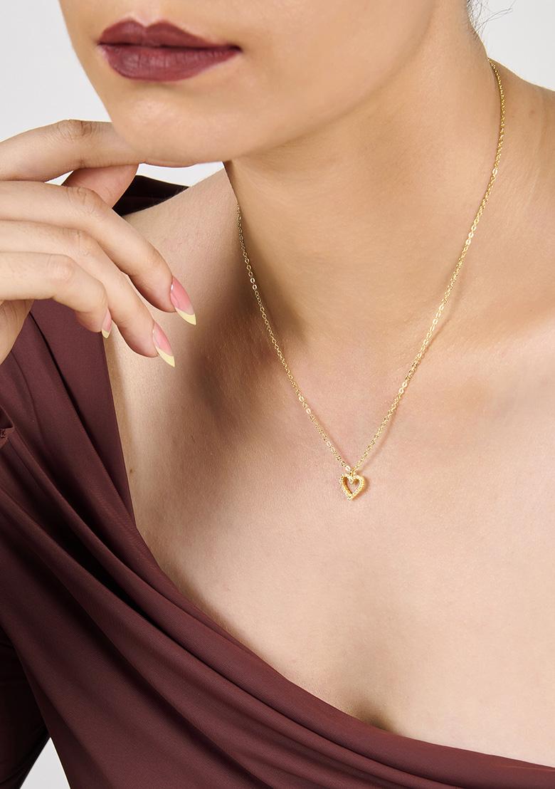 Gold Lobster Clasp Copper Pendant For Women - Indya