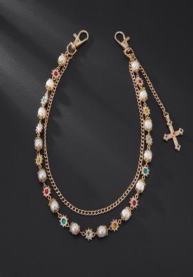 Gold Lobster Clasp Alloy Pant Chain For Women