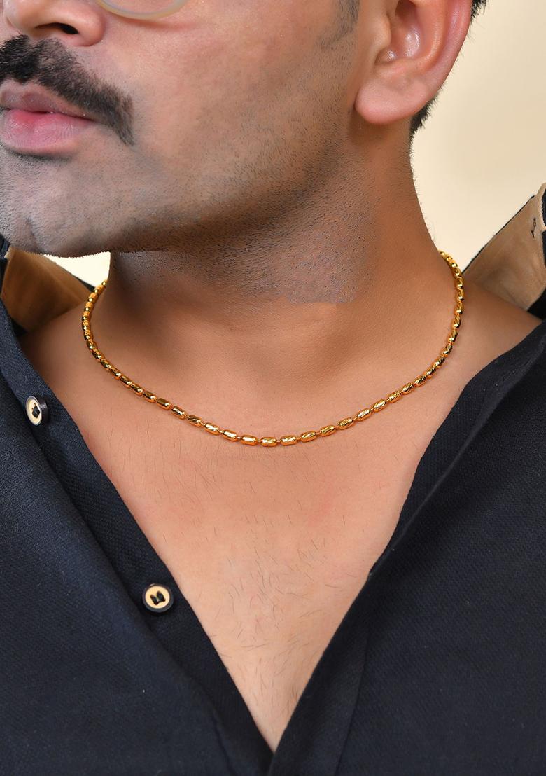 Gold Plated designer Stainless Steel Chain For Men - Indya