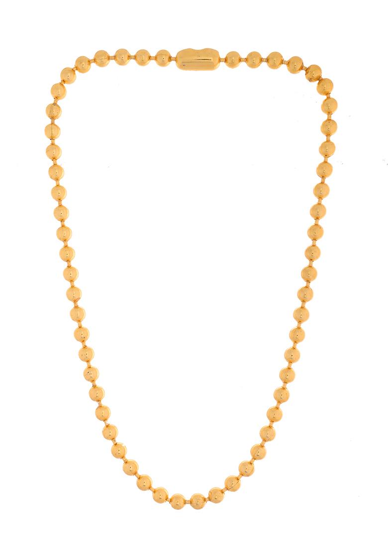 Gold Plated Ball Shapped Elegent Chain For Men - Indya