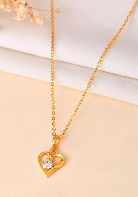 Gold Plated Chain With heart Shaped Pandent 