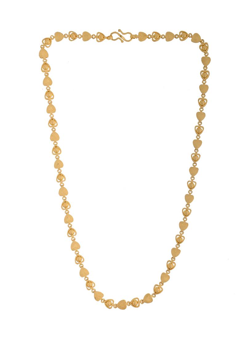 Women Gold Plated Heart Shaped Chain - Indya